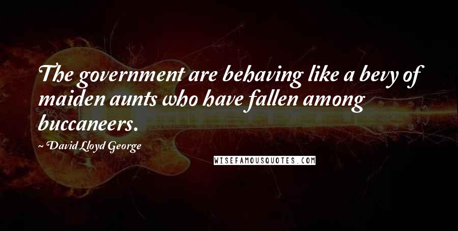 David Lloyd George Quotes: The government are behaving like a bevy of maiden aunts who have fallen among buccaneers.