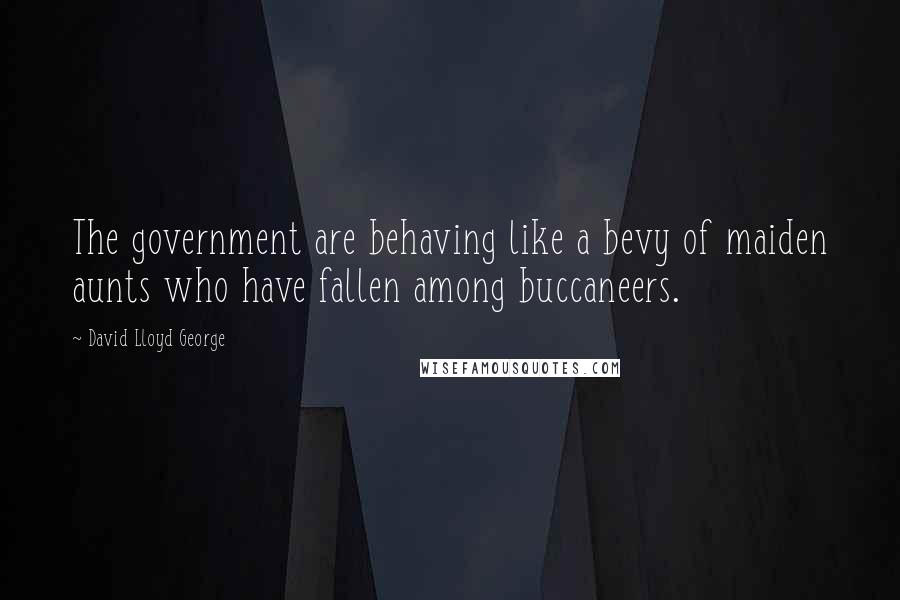 David Lloyd George Quotes: The government are behaving like a bevy of maiden aunts who have fallen among buccaneers.