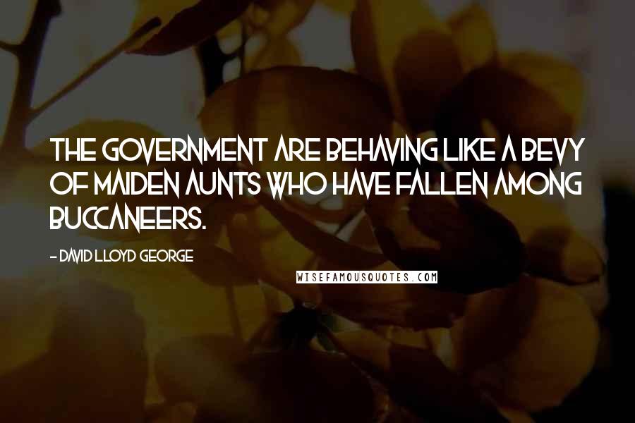 David Lloyd George Quotes: The government are behaving like a bevy of maiden aunts who have fallen among buccaneers.