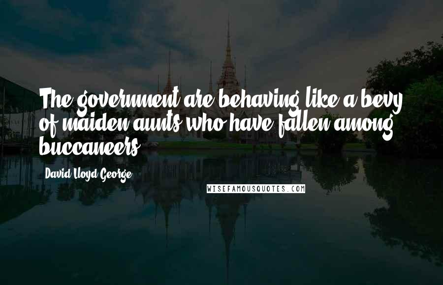 David Lloyd George Quotes: The government are behaving like a bevy of maiden aunts who have fallen among buccaneers.