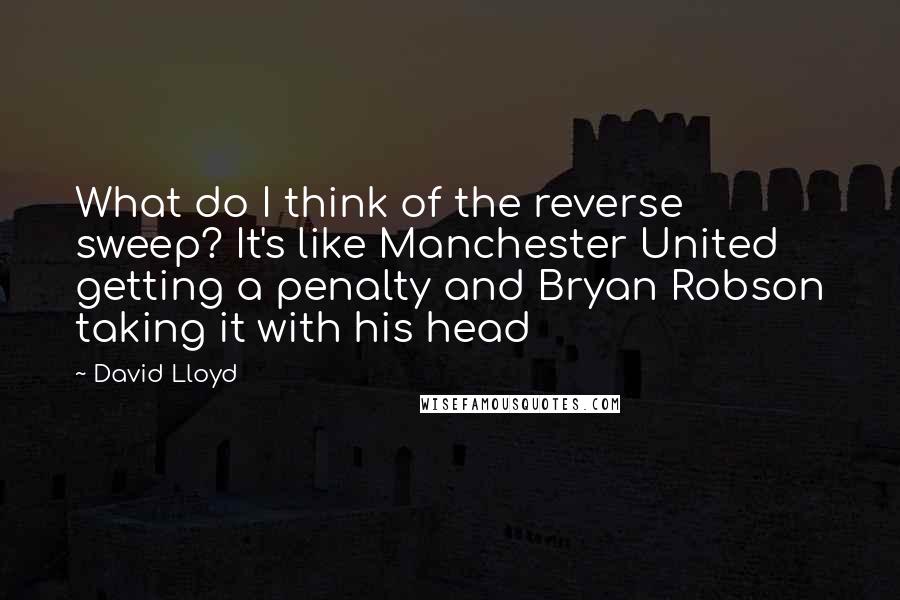 David Lloyd Quotes: What do I think of the reverse sweep? It's like Manchester United getting a penalty and Bryan Robson taking it with his head