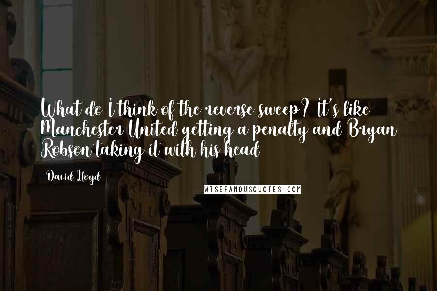 David Lloyd Quotes: What do I think of the reverse sweep? It's like Manchester United getting a penalty and Bryan Robson taking it with his head