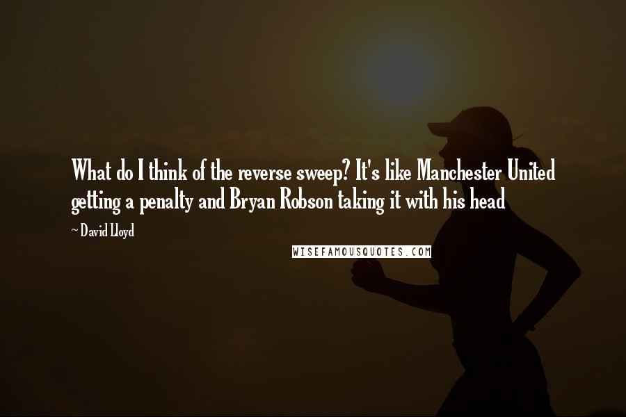 David Lloyd Quotes: What do I think of the reverse sweep? It's like Manchester United getting a penalty and Bryan Robson taking it with his head