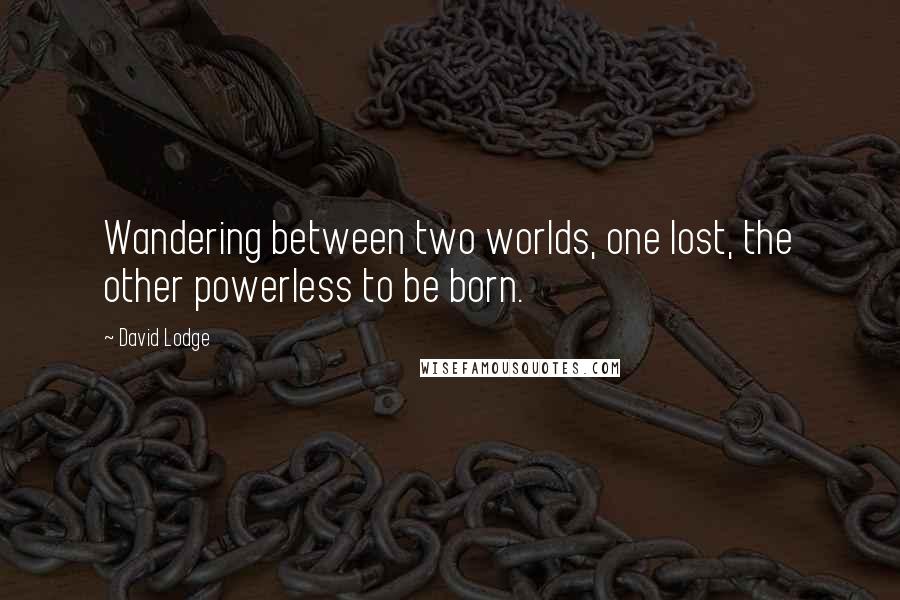 David Lodge Quotes: Wandering between two worlds, one lost, the other powerless to be born.