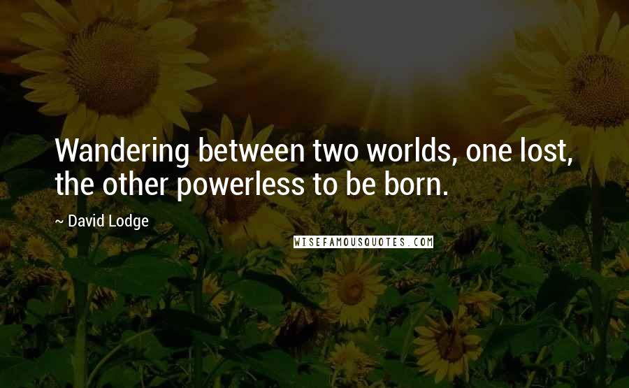 David Lodge Quotes: Wandering between two worlds, one lost, the other powerless to be born.