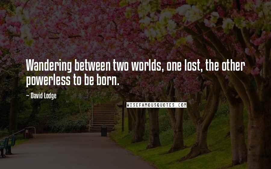 David Lodge Quotes: Wandering between two worlds, one lost, the other powerless to be born.