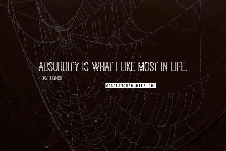 David Lynch Quotes: Absurdity is what I like most in life.