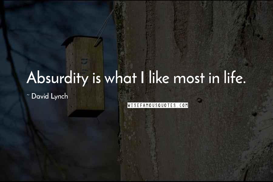 David Lynch Quotes: Absurdity is what I like most in life.