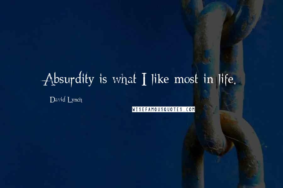 David Lynch Quotes: Absurdity is what I like most in life.