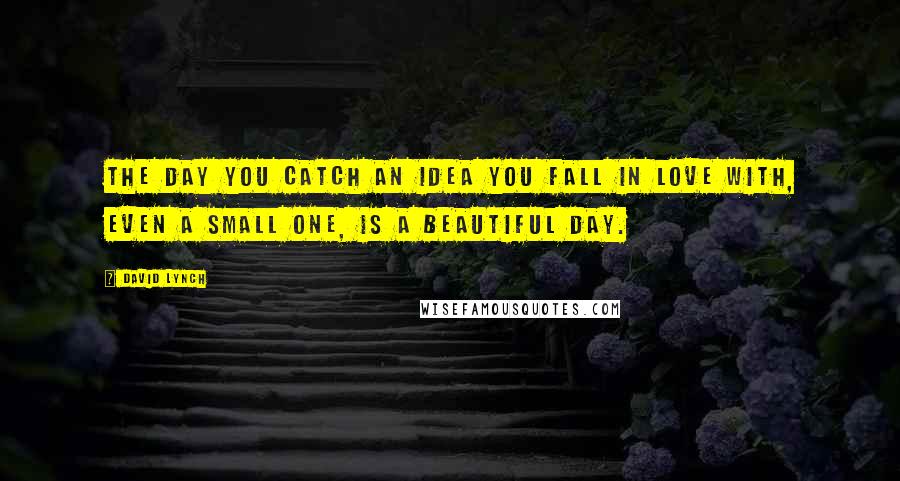 David Lynch Quotes: The day you catch an idea you fall in love with, even a small one, is a beautiful day.