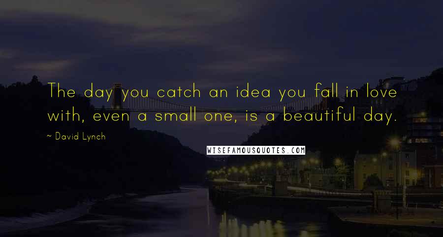 David Lynch Quotes: The day you catch an idea you fall in love with, even a small one, is a beautiful day.