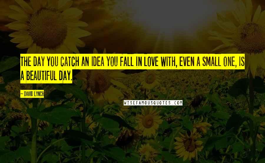 David Lynch Quotes: The day you catch an idea you fall in love with, even a small one, is a beautiful day.