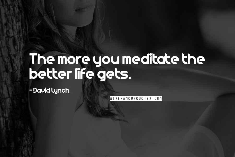 David Lynch Quotes: The more you meditate the better life gets.