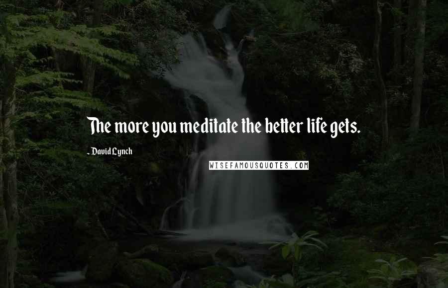 David Lynch Quotes: The more you meditate the better life gets.