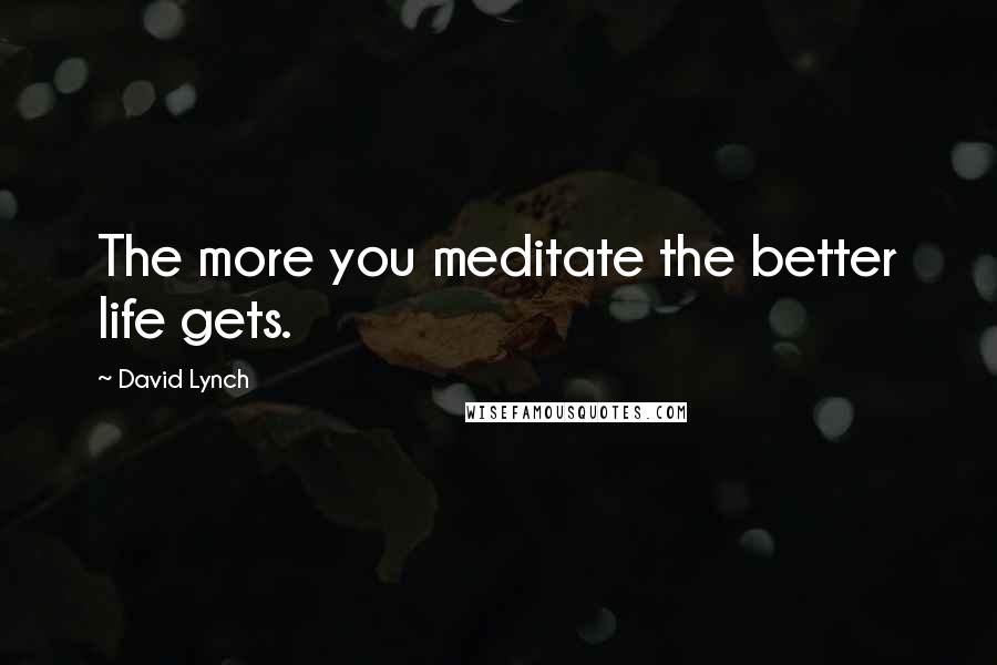 David Lynch Quotes: The more you meditate the better life gets.