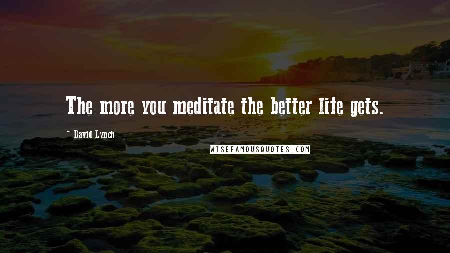 David Lynch Quotes: The more you meditate the better life gets.
