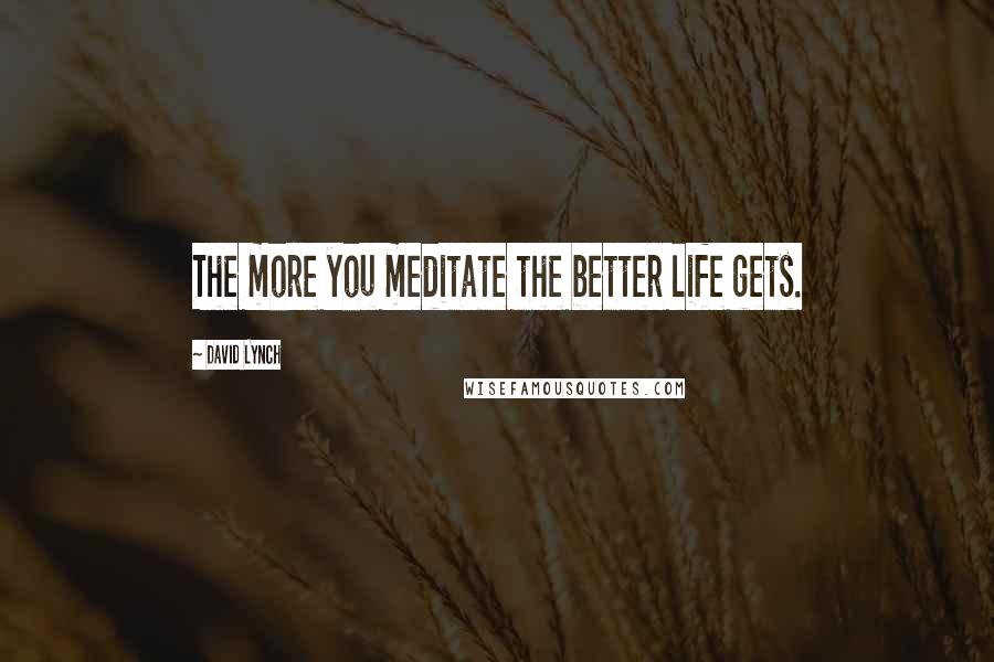 David Lynch Quotes: The more you meditate the better life gets.