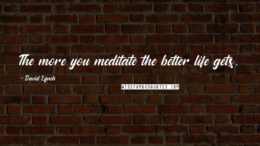 David Lynch Quotes: The more you meditate the better life gets.
