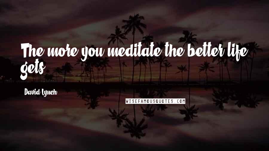 David Lynch Quotes: The more you meditate the better life gets.