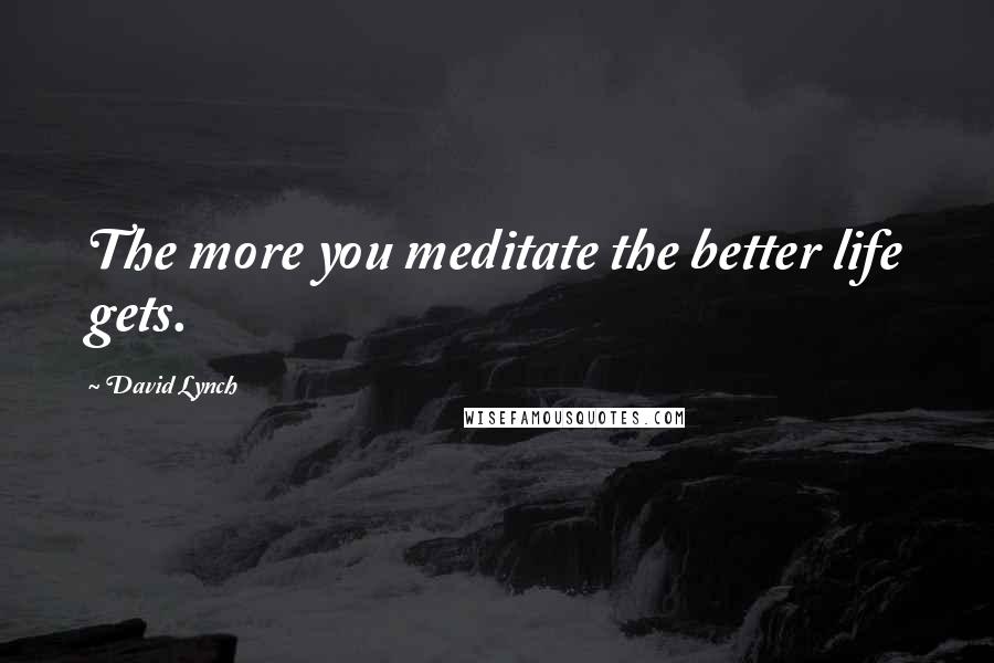 David Lynch Quotes: The more you meditate the better life gets.