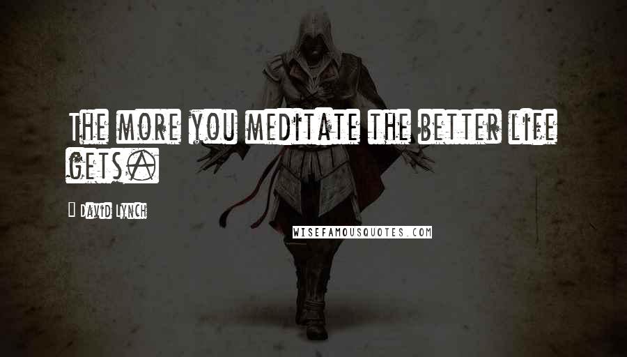 David Lynch Quotes: The more you meditate the better life gets.