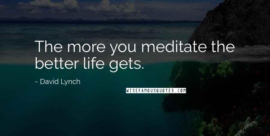 David Lynch Quotes: The more you meditate the better life gets.