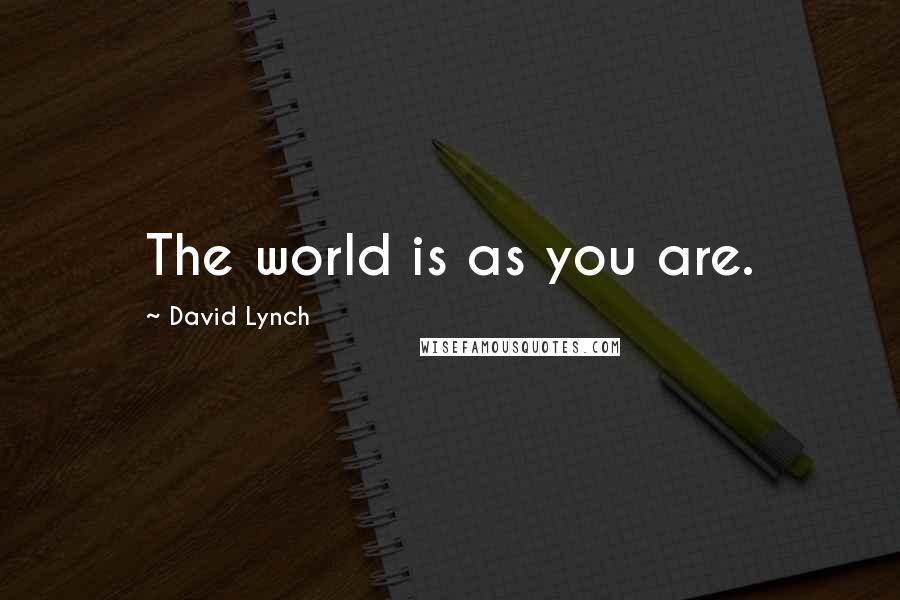 David Lynch Quotes: The world is as you are.