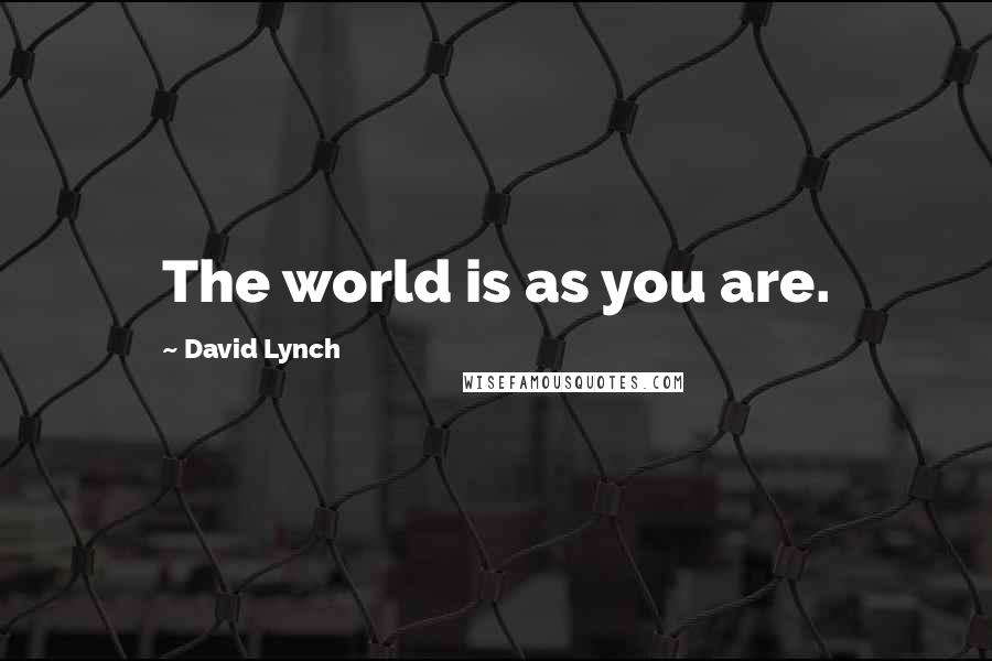 David Lynch Quotes: The world is as you are.