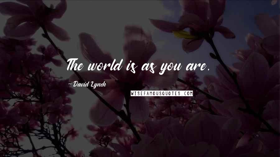 David Lynch Quotes: The world is as you are.