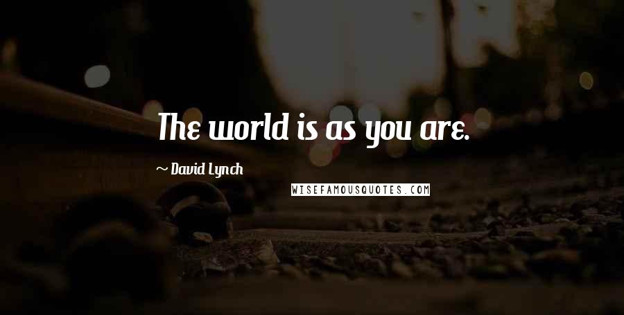 David Lynch Quotes: The world is as you are.