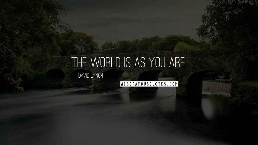 David Lynch Quotes: The world is as you are.