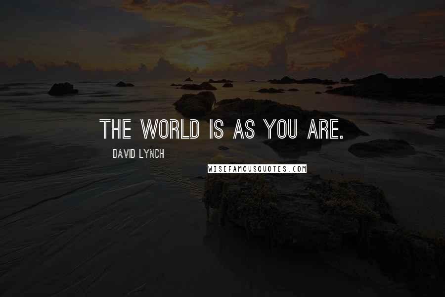 David Lynch Quotes: The world is as you are.