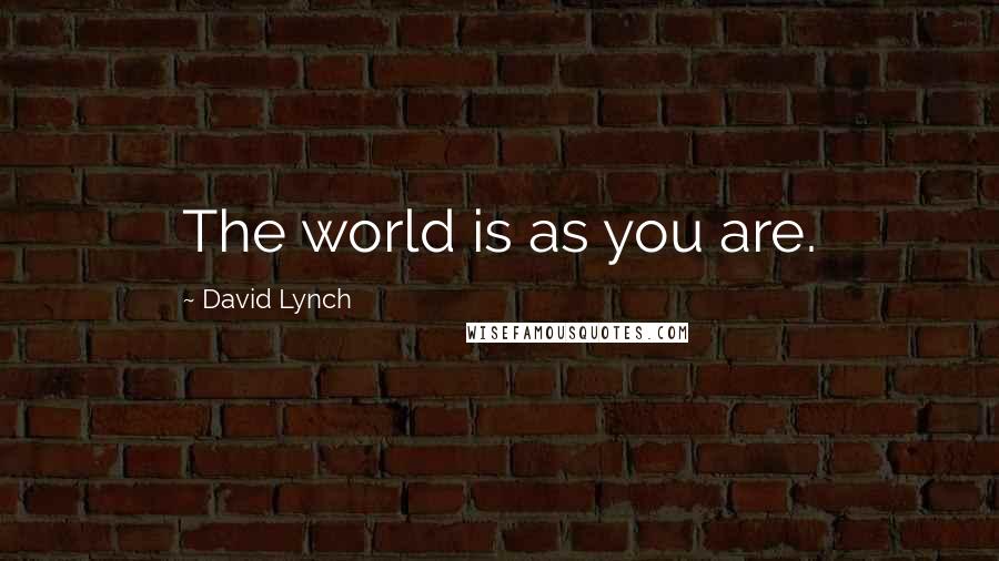 David Lynch Quotes: The world is as you are.