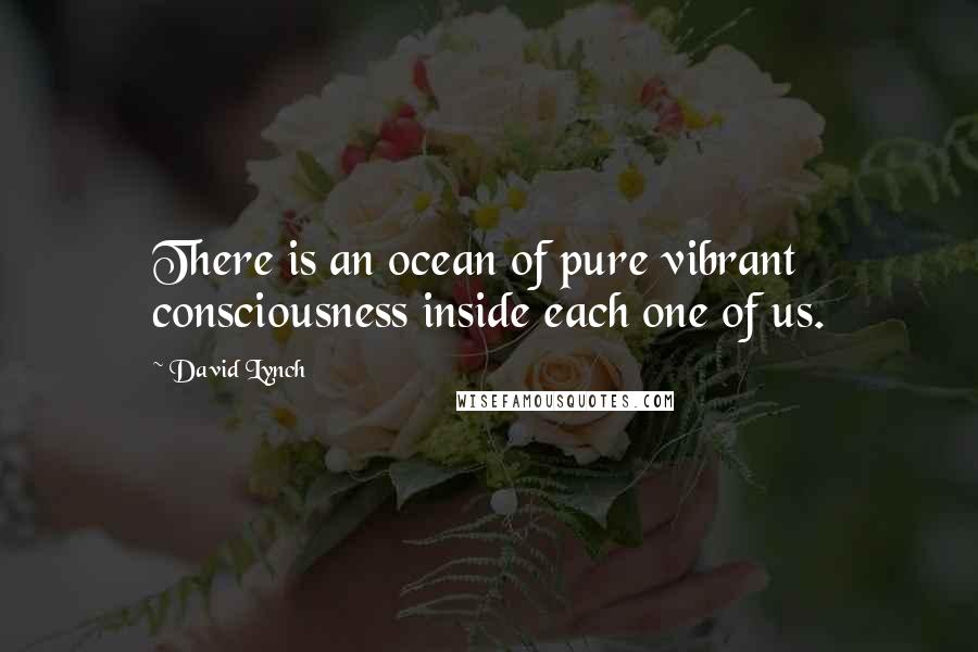 David Lynch Quotes: There is an ocean of pure vibrant consciousness inside each one of us.