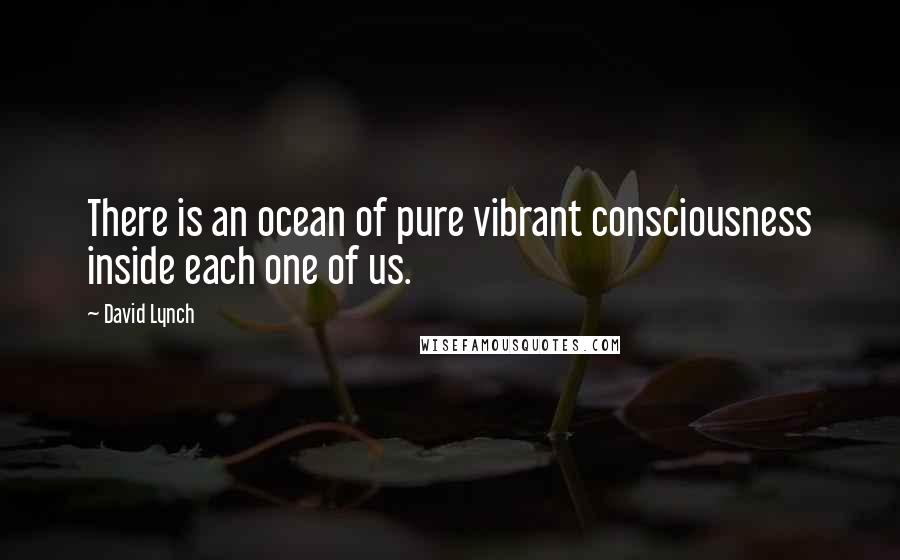 David Lynch Quotes: There is an ocean of pure vibrant consciousness inside each one of us.