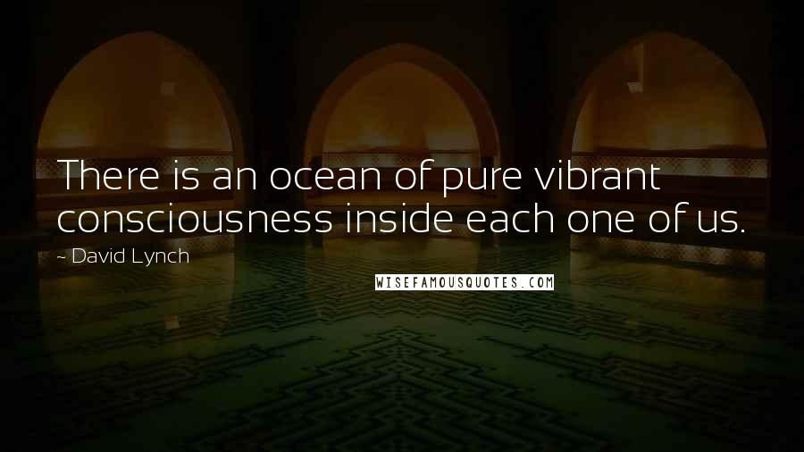 David Lynch Quotes: There is an ocean of pure vibrant consciousness inside each one of us.