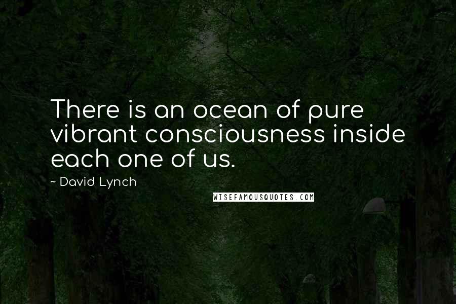 David Lynch Quotes: There is an ocean of pure vibrant consciousness inside each one of us.