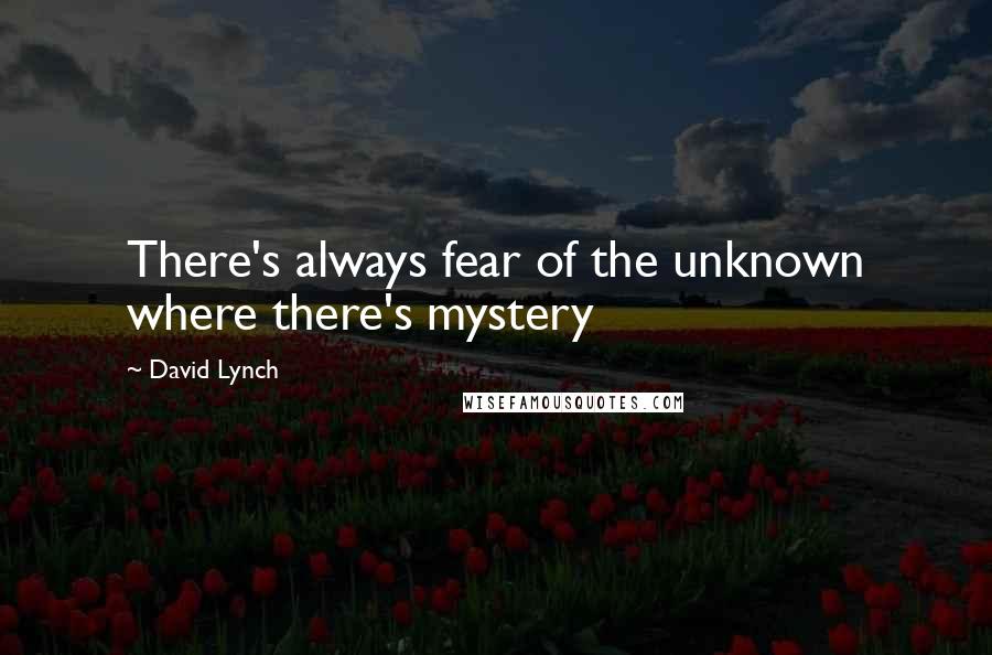 David Lynch Quotes: There's always fear of the unknown where there's mystery