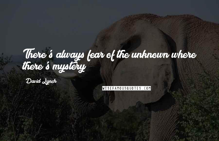 David Lynch Quotes: There's always fear of the unknown where there's mystery