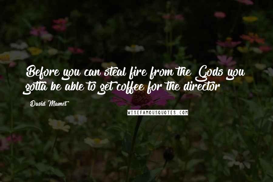 David Mamet Quotes: Before you can steal fire from the Gods you gotta be able to get coffee for the director