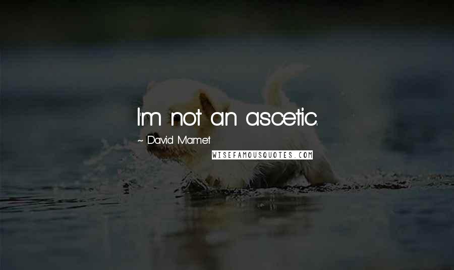 David Mamet Quotes: I'm not an ascetic.