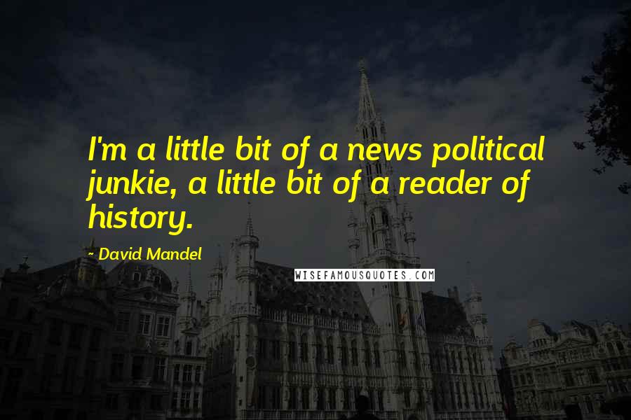 David Mandel Quotes: I'm a little bit of a news political junkie, a little bit of a reader of history.