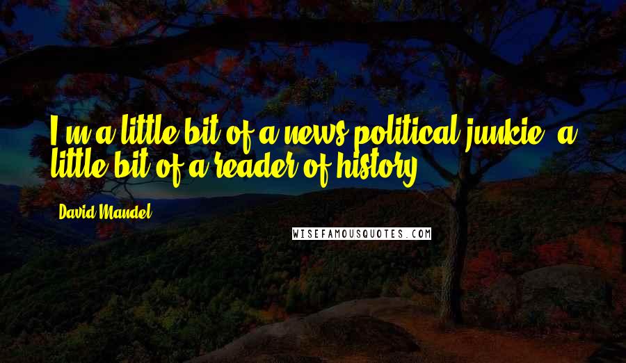 David Mandel Quotes: I'm a little bit of a news political junkie, a little bit of a reader of history.