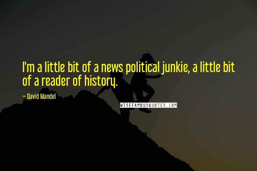 David Mandel Quotes: I'm a little bit of a news political junkie, a little bit of a reader of history.