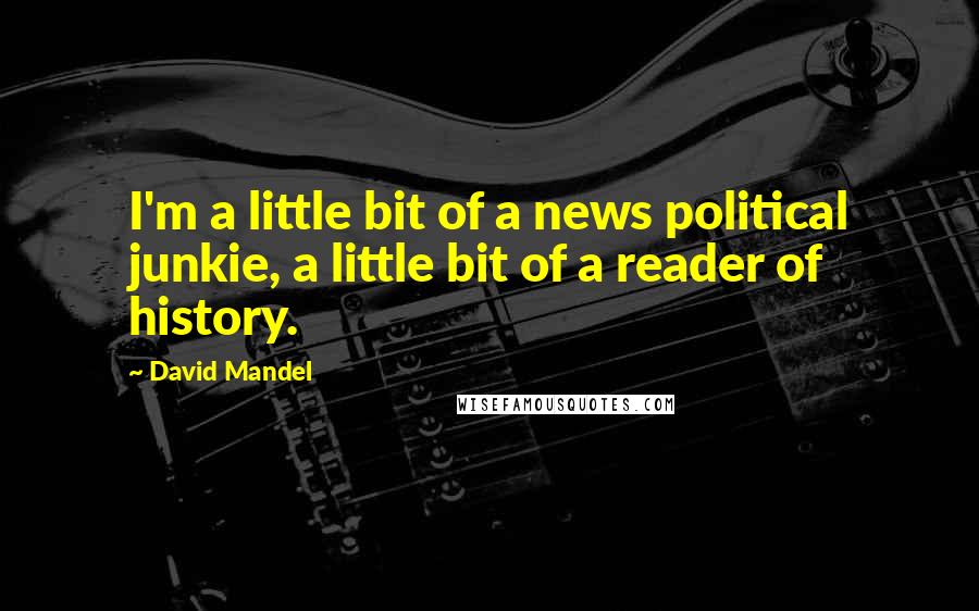 David Mandel Quotes: I'm a little bit of a news political junkie, a little bit of a reader of history.