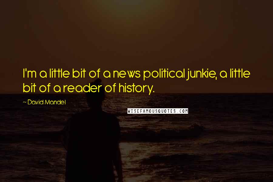 David Mandel Quotes: I'm a little bit of a news political junkie, a little bit of a reader of history.