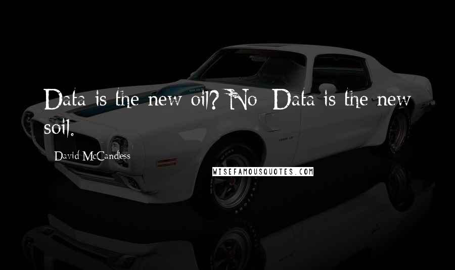 David McCandless Quotes: Data is the new oil? No: Data is the new soil.