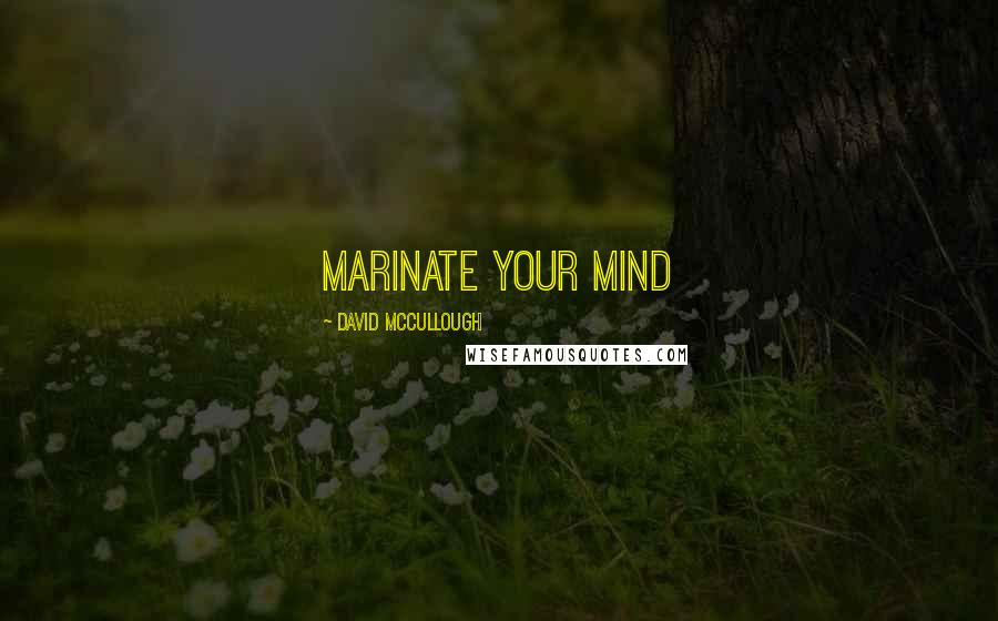 David McCullough Quotes: marinate your mind