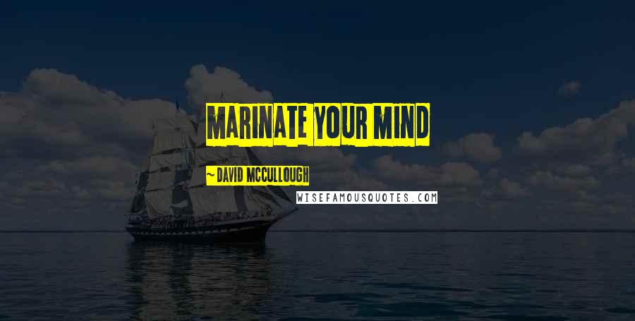 David McCullough Quotes: marinate your mind