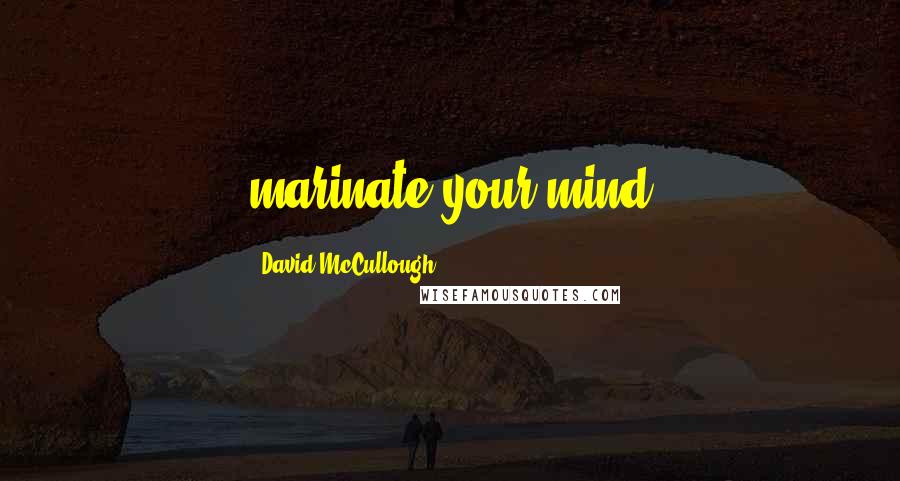 David McCullough Quotes: marinate your mind